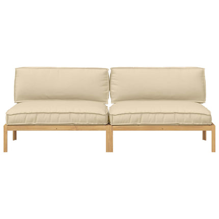 Soffset med kudde Beige 240 x 92 x 69 cm Massivt Akaciaträ
