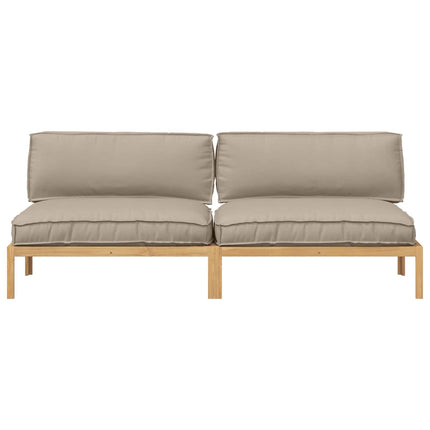 Soffset med kudde Enfärgad 2 pcs Taupe Massivt Akaciaträ