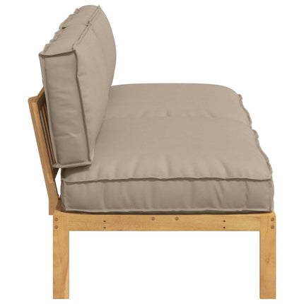 Soffset med kudde Enfärgad 2 pcs Taupe Massivt Akaciaträ