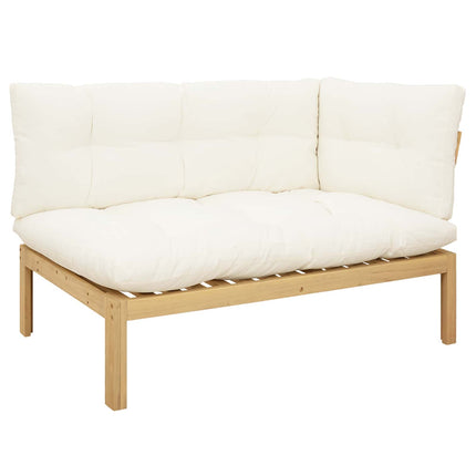 3 Stycke Trädgårdspallsofaenheter Massivt Akaciaträ Ljusbrun