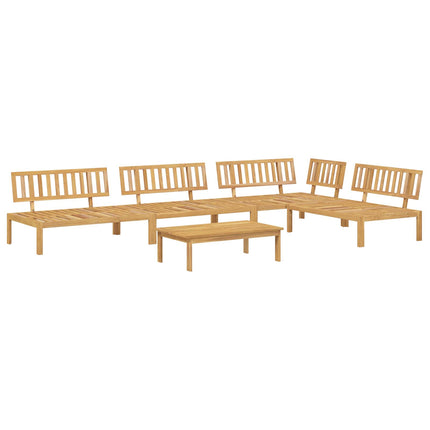 Soffset med kudde Enfärgad 5 pcs Beige Massivt Akaciaträ