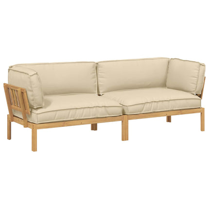 Soffset med kudde Enfärgad 2 pcs Beige Massivt Akaciaträ
