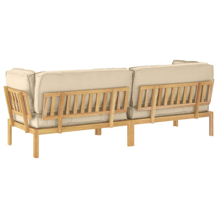 Soffset med kudde Enfärgad 2 pcs Beige Massivt Akaciaträ