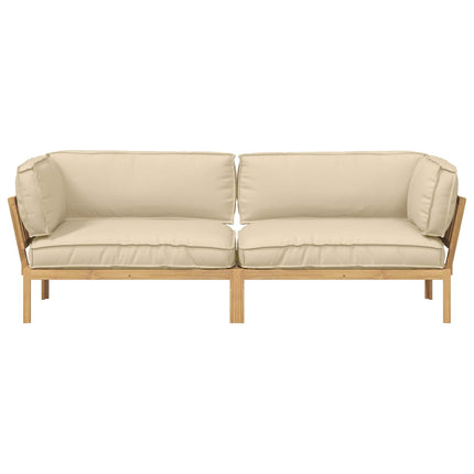 Soffset med kudde Enfärgad 2 pcs Beige Massivt Akaciaträ