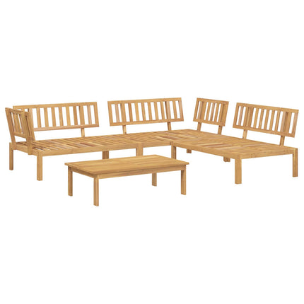 Soffset med kudde Enfärgad 4 pcs Beige Massivt Akaciaträ