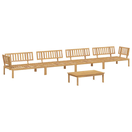 Soffset med kudde Enfärgad 5 pcs Beige Massivt Akaciaträ