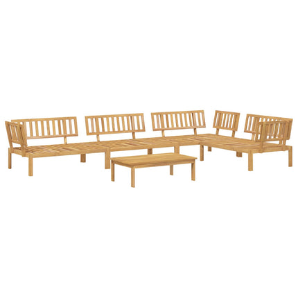 Soffset med kudde 5 pcs Beige och Ljusbrun Massivt Akaciaträ