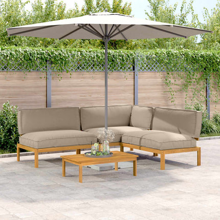 Soffset 4 pcs Taupe Massivt Akaciaträ