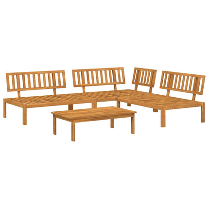 Soffset 4 pcs Taupe Massivt Akaciaträ