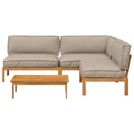 Soffset 4 pcs Taupe Massivt Akaciaträ