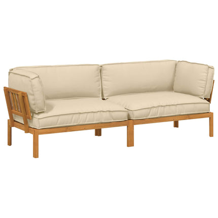 Soffset med kudde Enfärgad 2 pcs Beige Massivt Akaciaträ