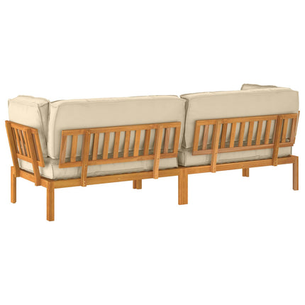 Soffset med kudde Enfärgad 2 pcs Beige Massivt Akaciaträ