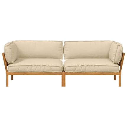 Soffset med kudde Enfärgad 2 pcs Beige Massivt Akaciaträ