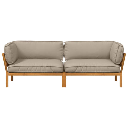 Soffset med kudde Enfärgad 2 pcs Taupe Massivt Akaciaträ