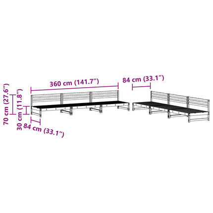 Trädgård loungemöbler 6 pcs VaxBrun Massivt furu