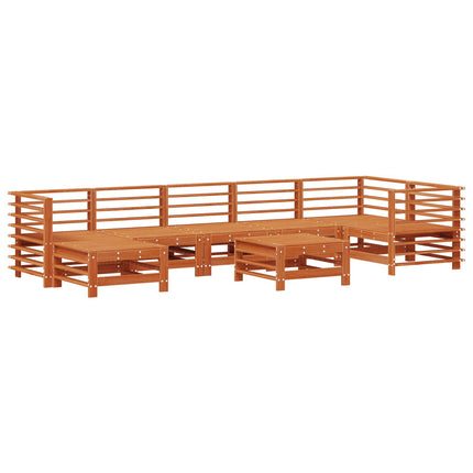 Trädgård loungemöbler 8 pcs VaxBrun Massiv furu