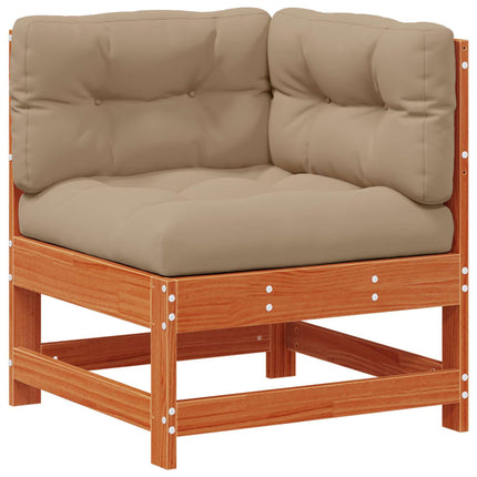Trädgård loungemöbler 4 pcs Vaxad brun Massiv furu
