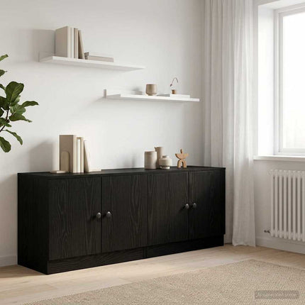 Förvaringsskåp för loftsäng 2 st Svart ek 66 x 35 x 48 cm