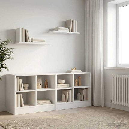 Sängskåp med hylla 2 pcs Vit 66 x 33 x 48 cm Konstruerat trä