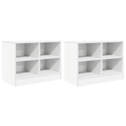 Sängskåp med hylla 2 pcs Vit 66 x 33 x 48 cm Konstruerat trä
