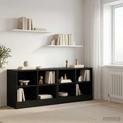 Sängskåp 2 pcs Svart ek 66 x 33 x 48 cm Konstruerat trä