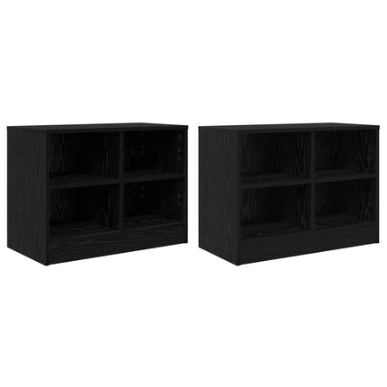 Sängskåp 2 pcs Svart ek 66 x 33 x 48 cm Konstruerat trä