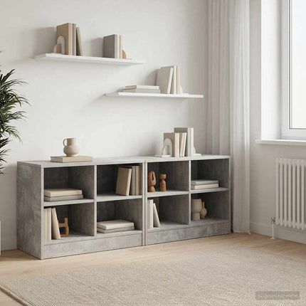 Sängskåp 2 pcs Betonggrå 66 x 33 x 48 cm Konstruerat trä