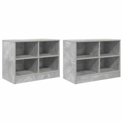 Sängskåp 2 pcs Betonggrå 66 x 33 x 48 cm Konstruerat trä