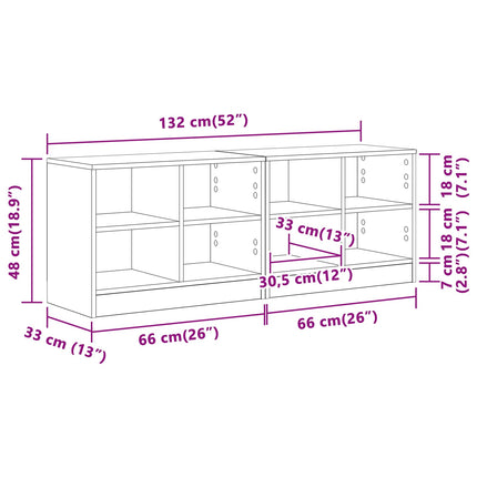 Sängskåp 2 pcs Betonggrå 66 x 33 x 48 cm Konstruerat trä