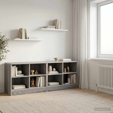 Sängskåp 2 pcs Grå Sonoma 66 x 33 x 48 cm Konstruerat trä