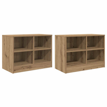 Sängskåp 2 pcs Artisan-ek 66 x 33 x 48 cm Konstruerat trä
