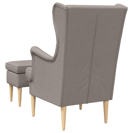 Fåtölj med fotpall 2 st Taupe Tyg