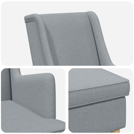 Fåtölj med fotpall 2 st Ljusgrå Tyg