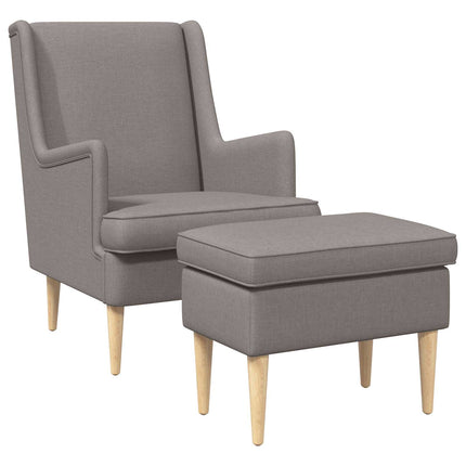 Fåtölj med fotpall 2 st Taupe Tyg