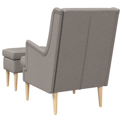 Fåtölj med fotpall 2 st Taupe Tyg