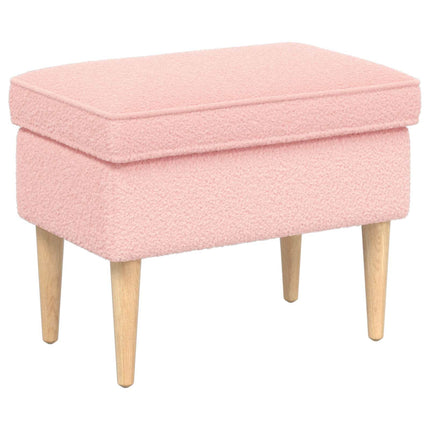 Fåtölj med fotpall 2 st Rosa Bouclé
