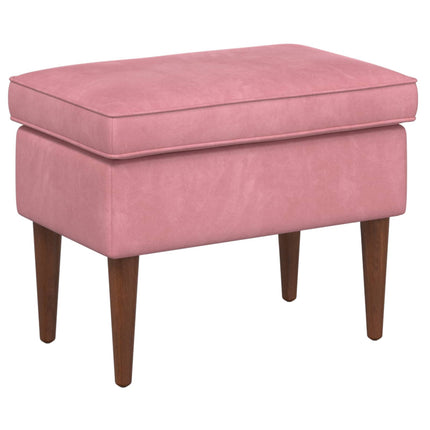 Fåtölj med fotpall 2 st Rosa Sammet
