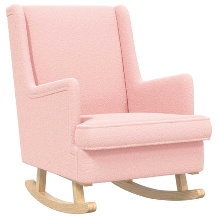 Fåtölj med fotpall 2 st Rosa Bouclé