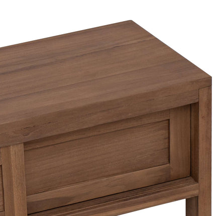 TV-skåp 110 x 30 x 30 cm Massivt teakträ Naturlig