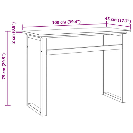 Skrivbord Naturlig Massivt teakträ 100 x 45 x 75cm