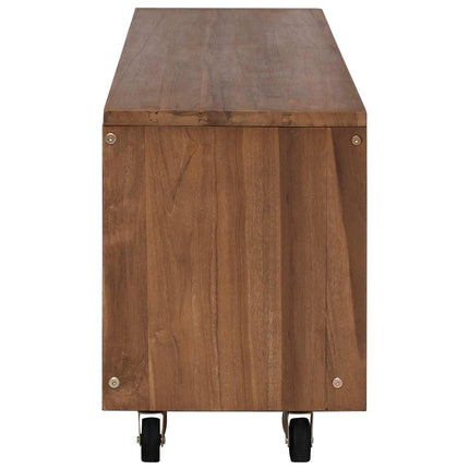TV-skåp 110 x 30 x 40 cm Naturlig Massivt teakträ