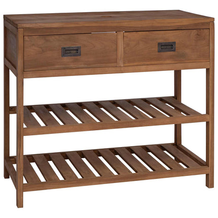 Badrumsskåp Naturlig 90 x 45 x 75 cm Massivt teakträ
