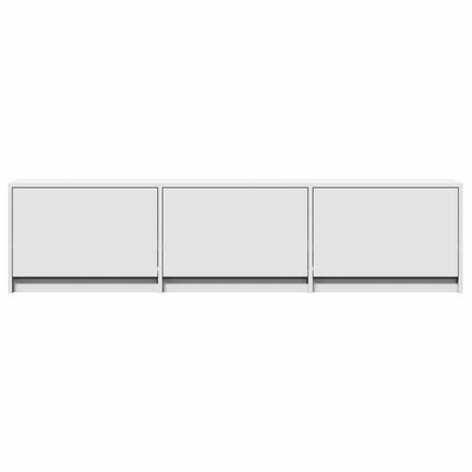 TV-skåp med led med låda Vit 165 x 34 x 40 cm Konstruerat trä