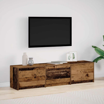 TV-skåp med led Gammalt trä 165 x 34 x 40 cm Konstruerat trä
