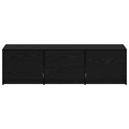 TV-skåp med led Svart Ek 140 x 34 x 40 cm Konstruerat trä