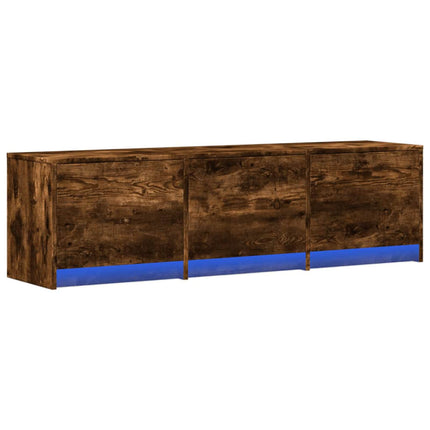 TV-skåp med led Rökt ek 140 x 34 x 40 cm Konstruerat trä