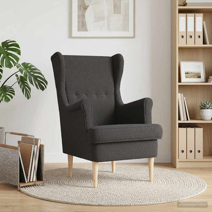 Fåtölj Mörkgrå Bouclé