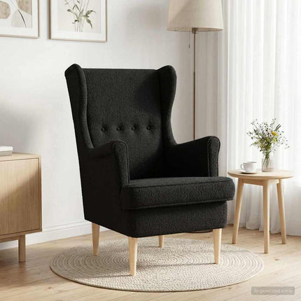 Fåtölj Svart Bouclé