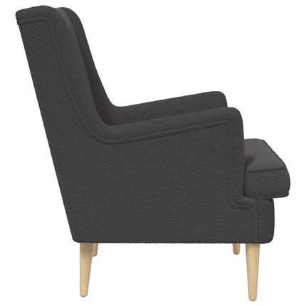 Fåtölj Mörkgrå Bouclé