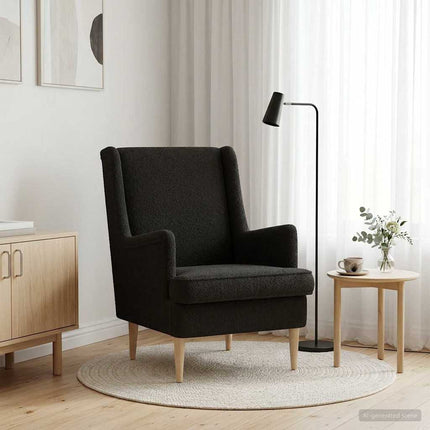 Fåtölj Svart Bouclé
